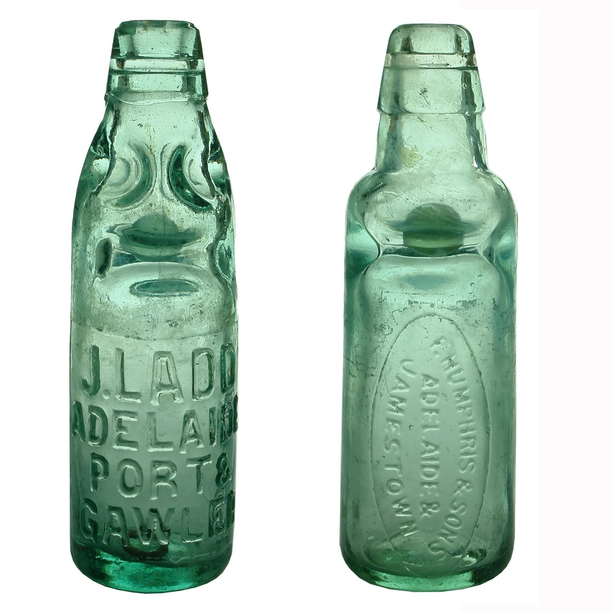 2 Codds: J. Ladd, Adelaide, Port & Gawler; F. Humphris & Sons, Adelaide & Jamestown. (South Australia)