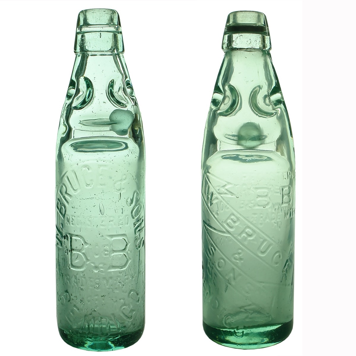 2 Codds: Different varieties of W. Bruce & Sons, Bendigo. Dobson. 10 oz. (Victoria)