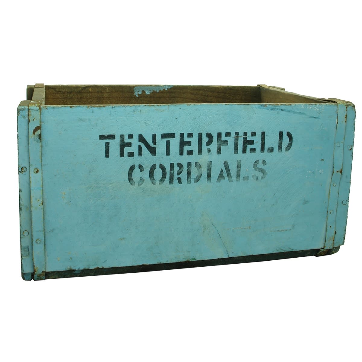 Small Wooden Soft Drink Crate. Tenterfield Cordials branded to both sides. (New South Wales)