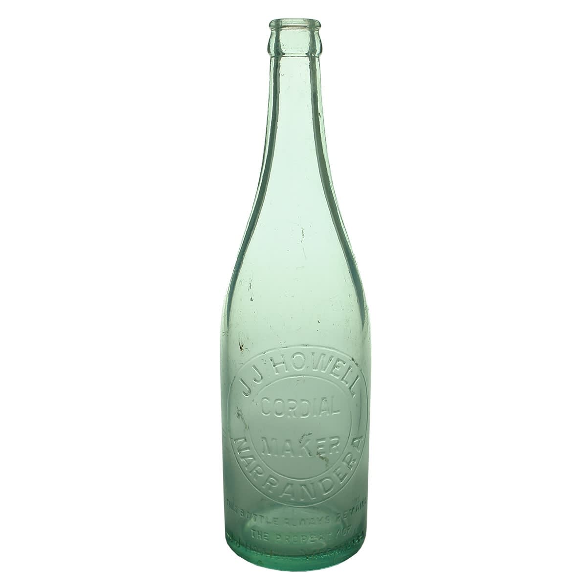Crown Seal. J. J. Howell, Narrandera. Aqua. 26 oz. (New South Wales)