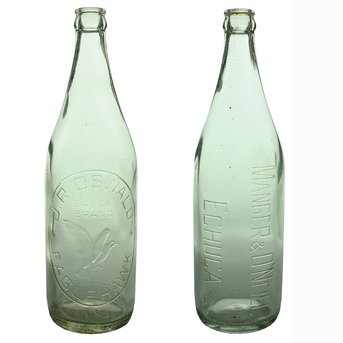 2 Large Crown Seals. J. R. Oswald, Eagle Brand, Eaglehawk; Manger & O'Neill, Echuca. (Victoria)