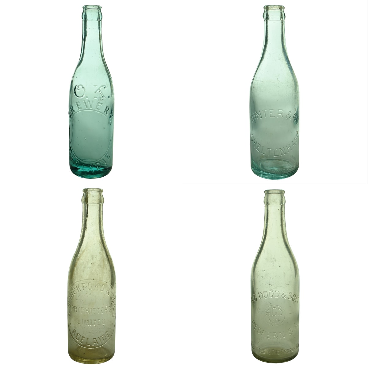 4 SA Crown Seals: OK Brewery Medindie; Hunter & Co, Cheltenham; A. M. Bickford & Sons Adelaide; A. G. Dodd & Son, Redfern. (South Australia)