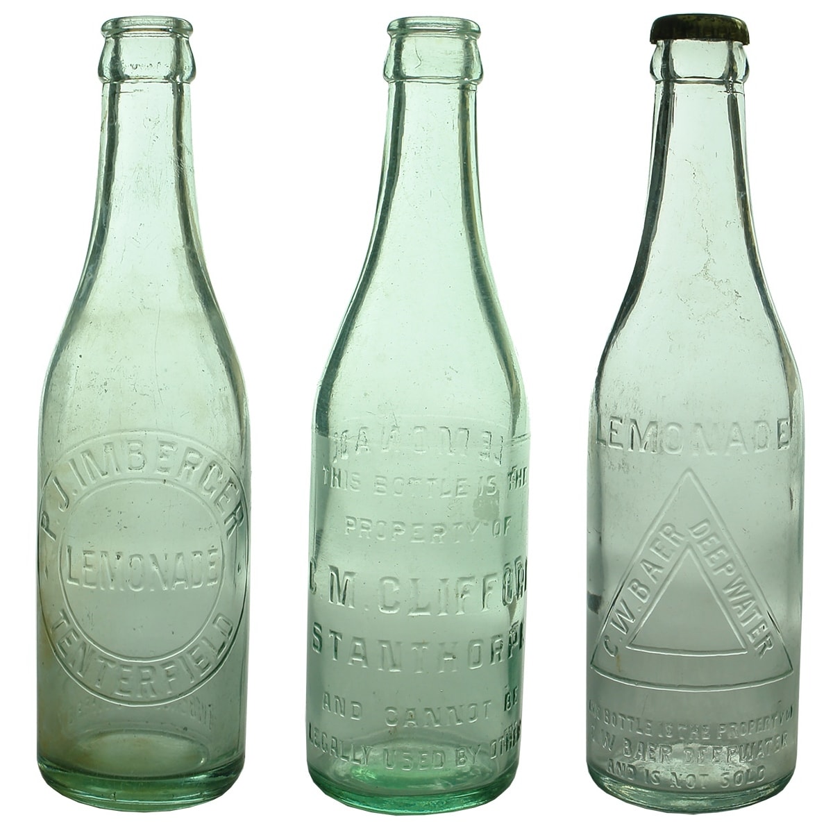 3 10 oz Crown Seals: P. J. Imberger, Tenterfield; C. M. Clifford, Stanthorpe; C. W. Baer, Deepwater. (New South Wales & Queensland)