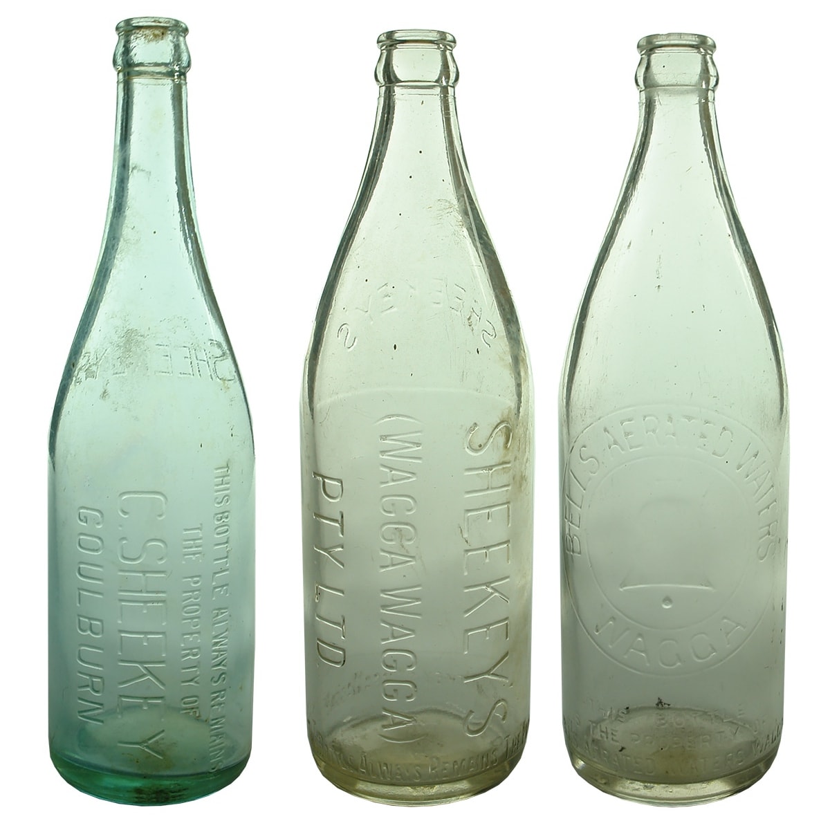 3 Crown Seals: C. Sheekey, Goulburn; Sheekey's Wagga Wagga Pty Ltd; Bell's Aerated Waters Wagga. (New South Wales)