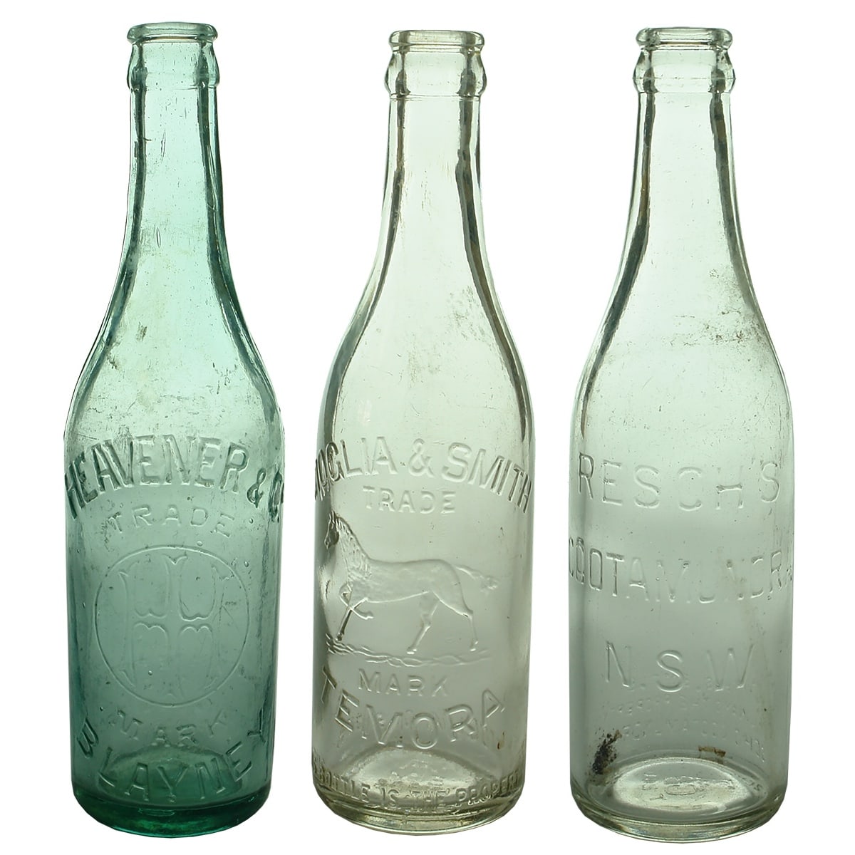 3 Crown Seals: Heavener & Co., Blayney; Moglia & Smith Temora; Resch's Cootamundra. (New South Wales)