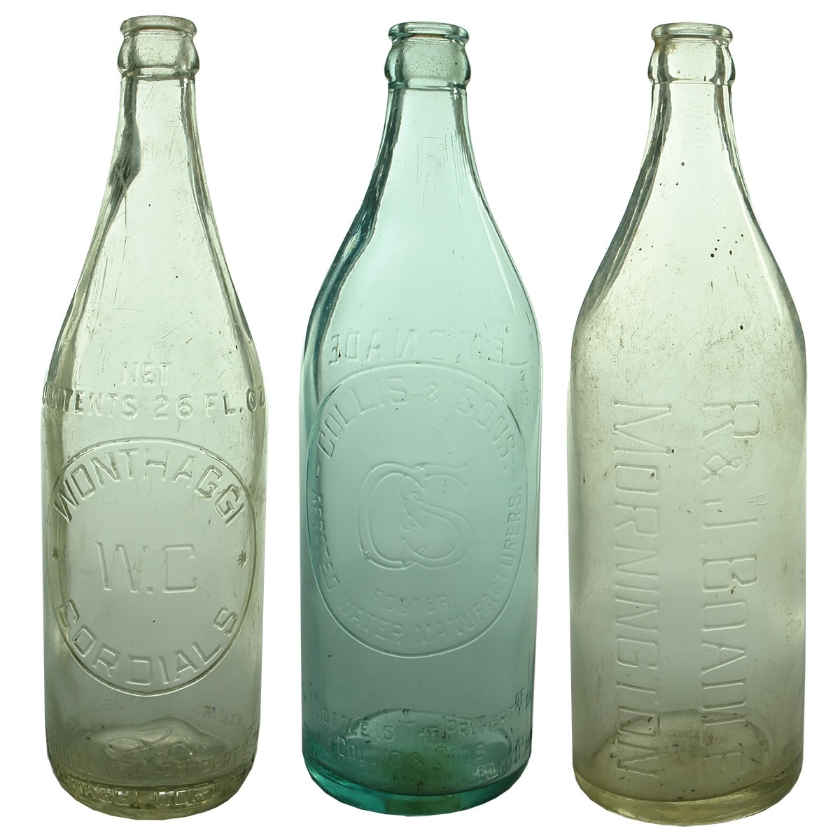 3 Crown Seals: Wonthaggi Cordials; Collis & Sons Foster; R. & J. Boadle, Mornington. (Victoria)