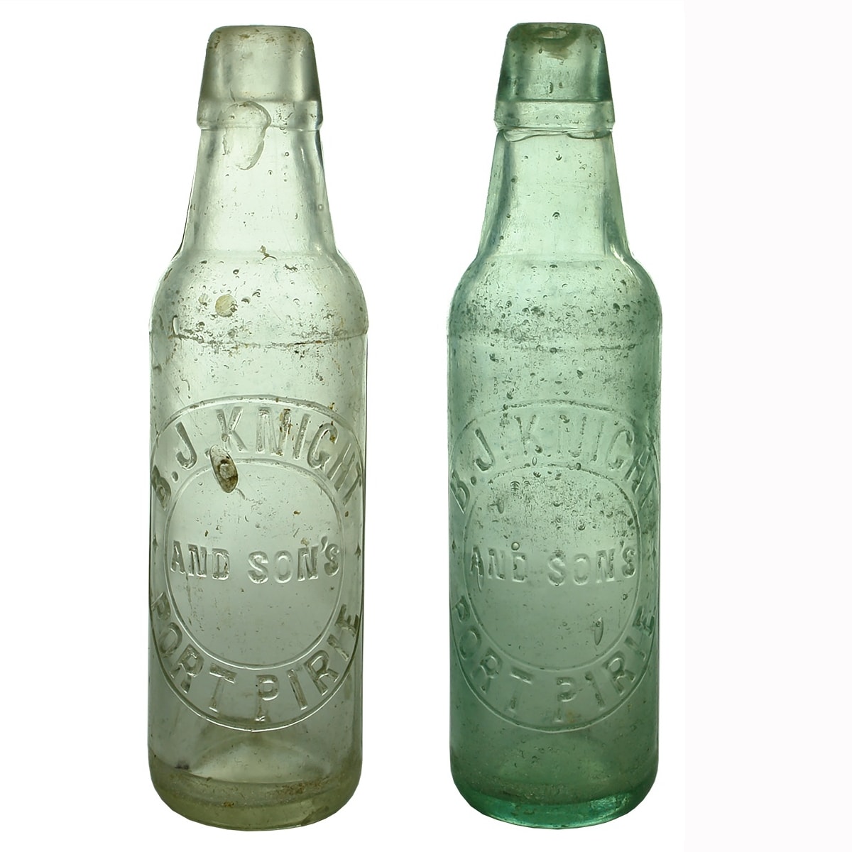 2 Lamonts: Both B. J. Knight and Sons Port Pirie. Tram track designs. Clear & Aqua. MGBCo. (South Australia)