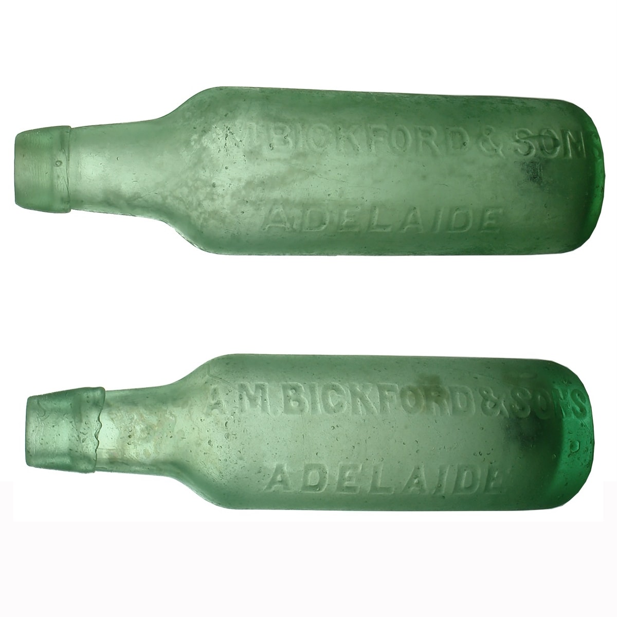 2 Lamonts: 2 variations of A. M. Bickford & Sons Adelaide. One with Lumb & Co Castleford to the back. 10 oz. (South Australia)