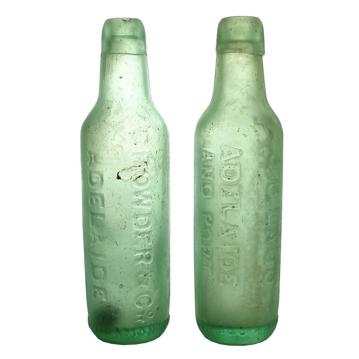 2 Lamonts: J. O. Ladd, Adelaide and Port; Crowder & Co, Adelaide. Lamonts Patents. 10 oz. (South Australia)