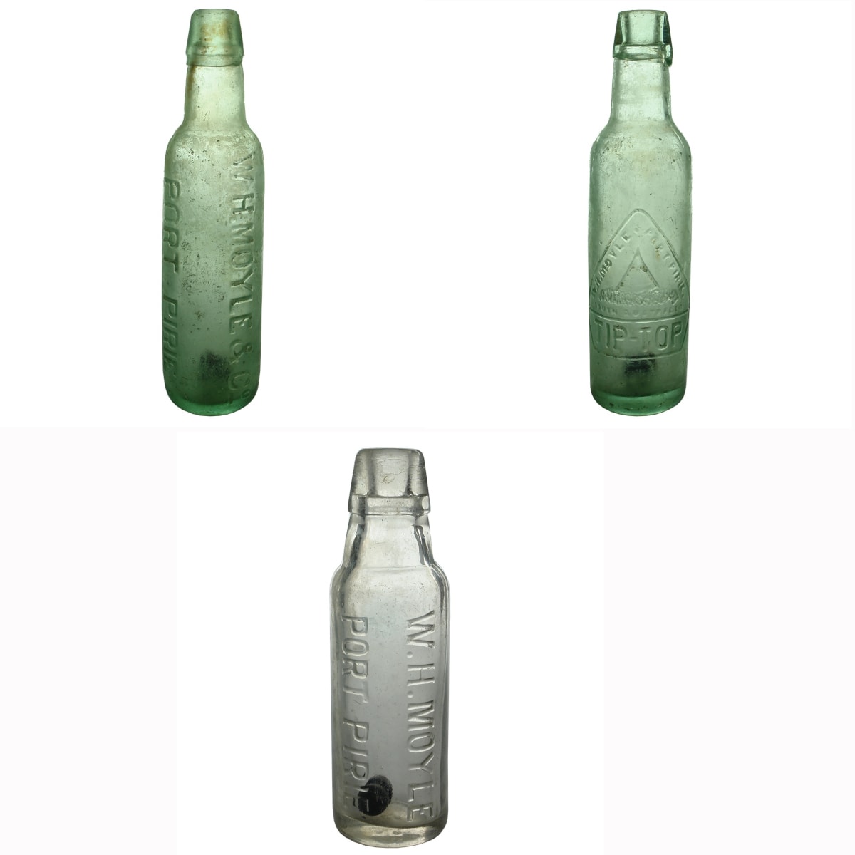 3 Lamonts: All W. H. Moyle or W. H. Moyle & Co Port Pirie variations. 10 & 6 oz. (South Australia)