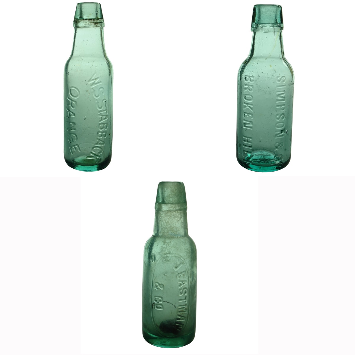 3 Small Lamonts: W. S. Stabback, Orange; Simpson & Co Broken Hill; J. Eastman & Co. (New South Wales)