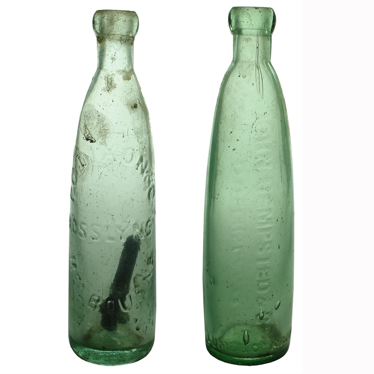 2 Stick Bottles: P. G. Dixon & Co., Rosslyn St., Melbourne; John Hempsted & Co., Queensland. (Victoria & Queensland)