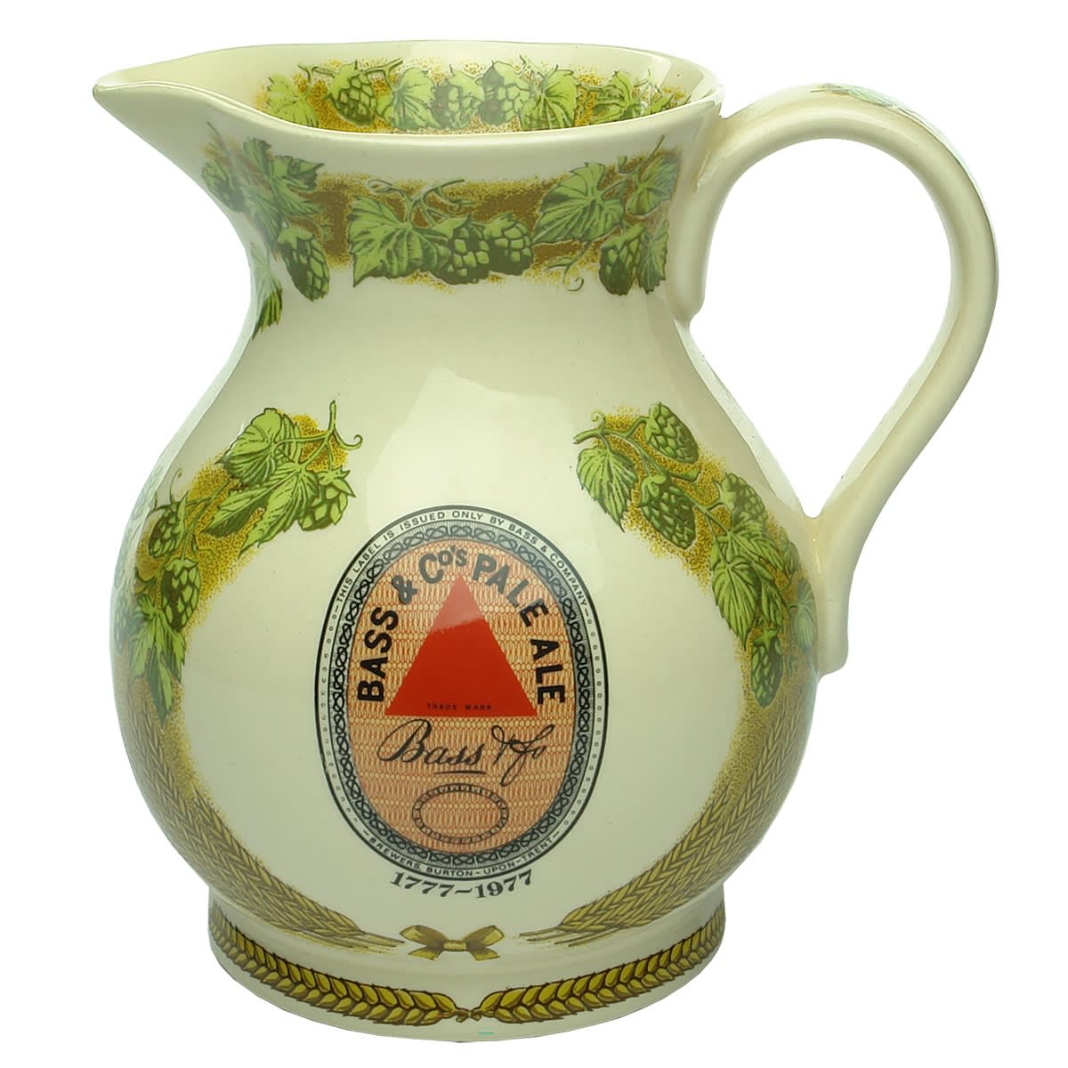 Beer. Bass & Co's Pale Ale, 1777-1977 Commemorative Jug. Wade. (United Kingdom)