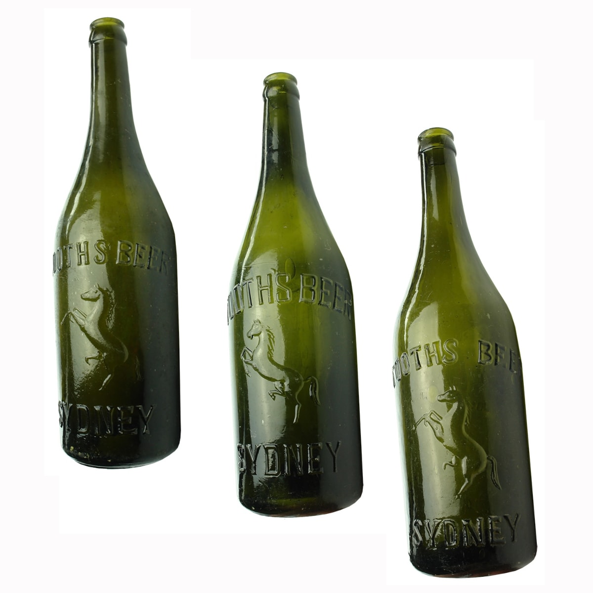 3 Crown Seal Beers: All variations of Tooths Beer, Sydney. Rearing Horse. (New South Wales)