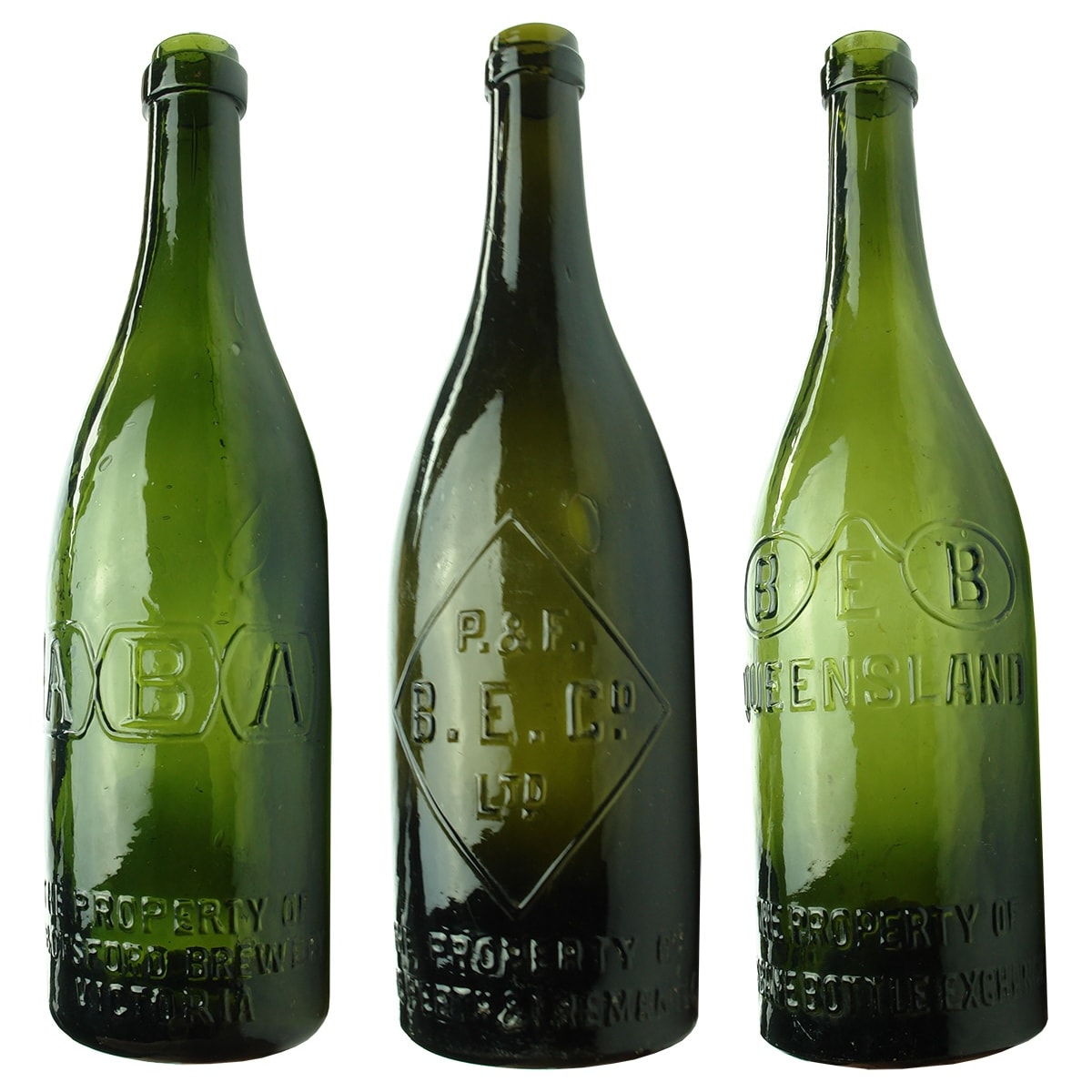 3 Australian Ring Seal Beers: ABA, Abbotsford Brewery; Perth & Fremantle Bottle Exchange; Brisbane Bottle Exchange.