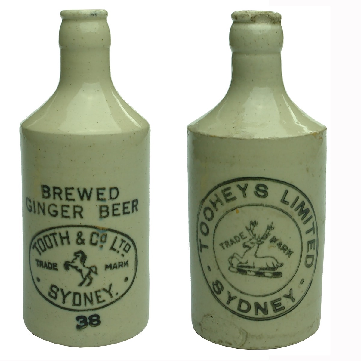 2 Crown Seal Ginger Beers: Tooth & Co Ltd Sydney; Tooheys Limited, Sydney. (New South Wales)