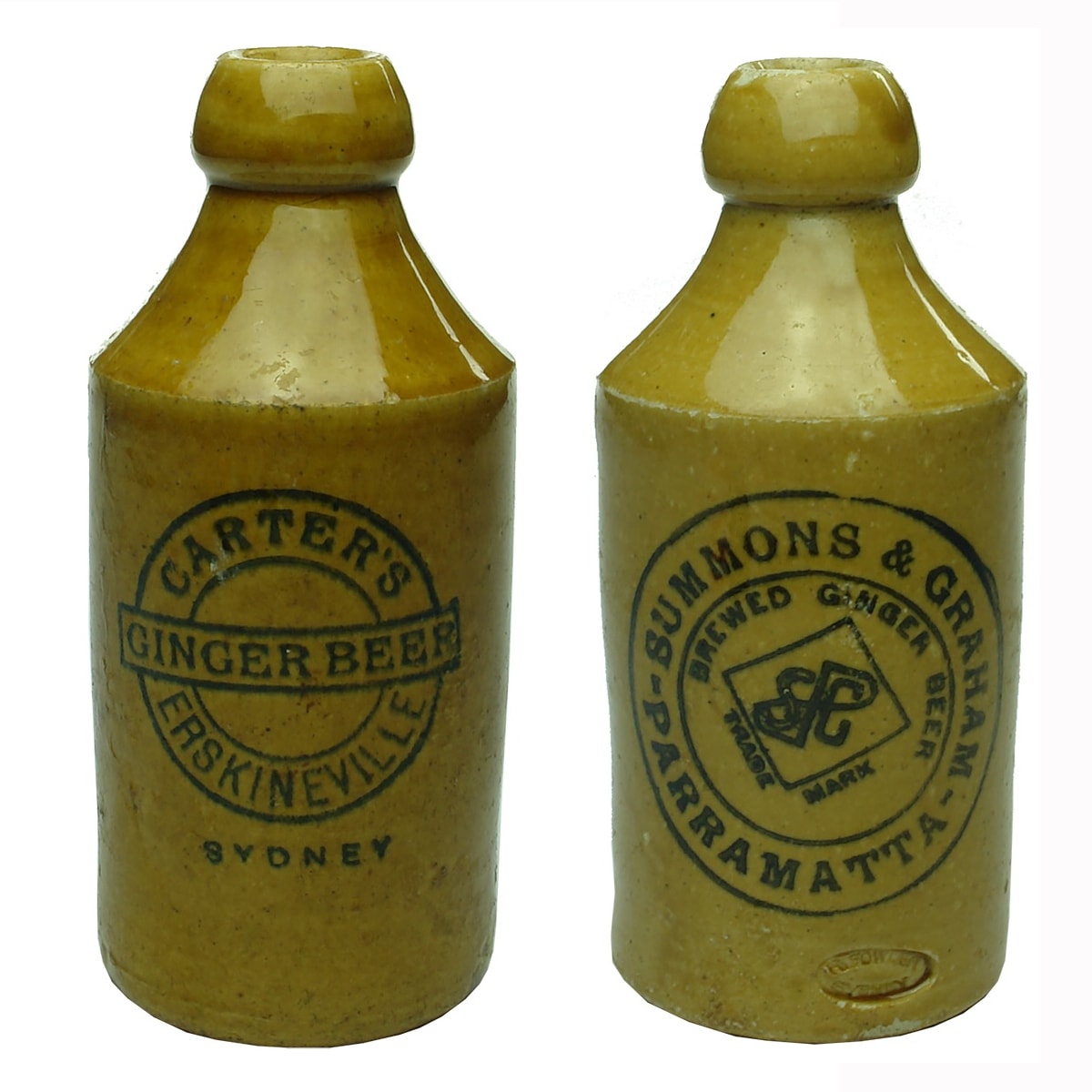 2 Ginger Beers: Carter's Erskineville, Sydney; Summons & Graham, Parramatta. (New South Wales)