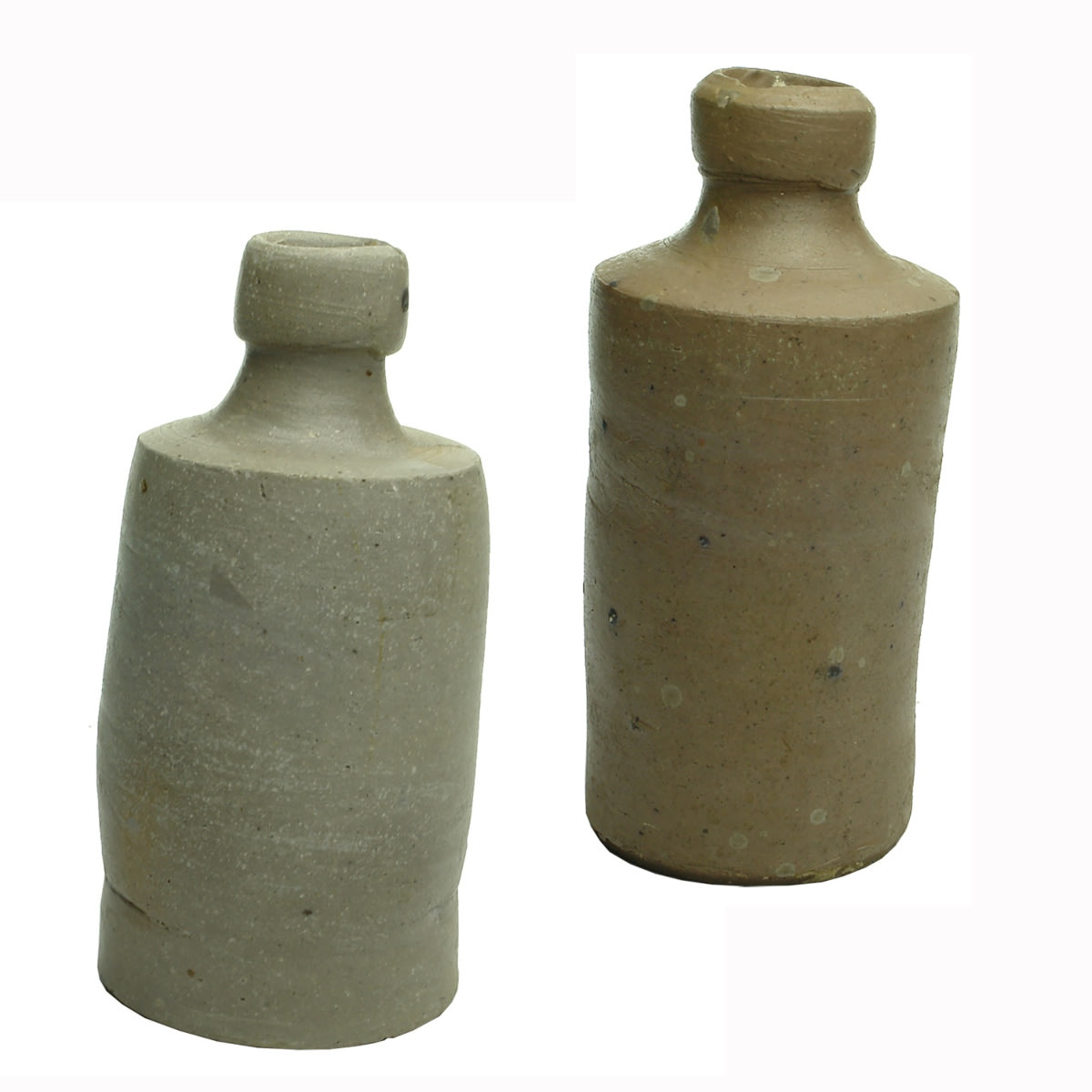 2 Ginger Beers. Early grey and tan late convict era Sydney ginger beers.