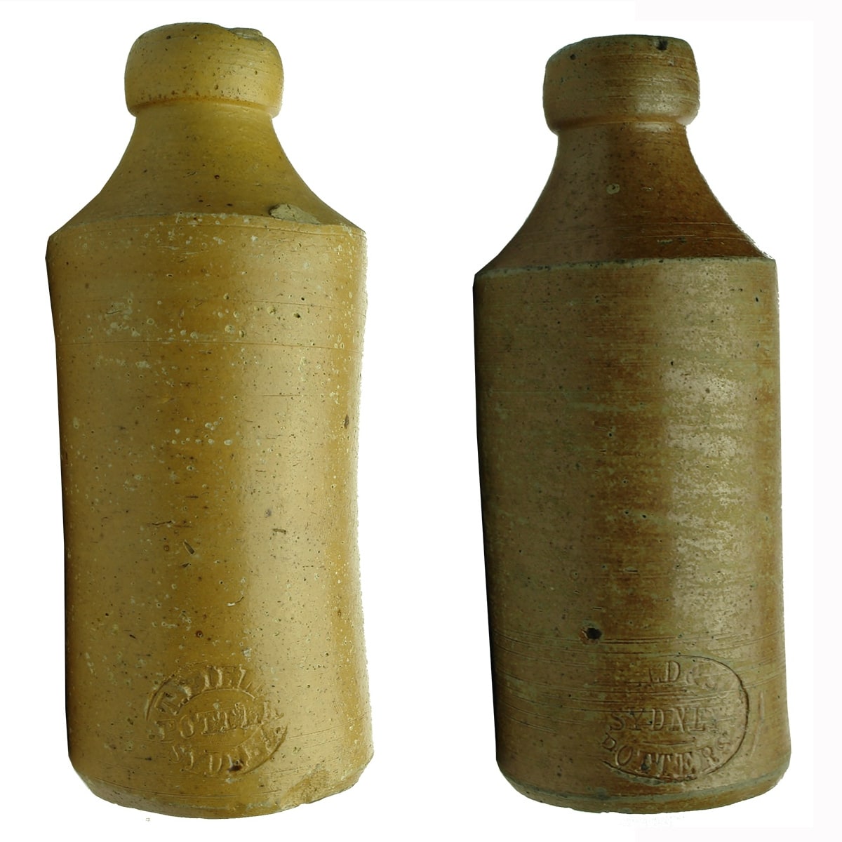 2 Impressed Ginger Beers: T Field Potter Sydney and T. Field & Sons, Potters, Sydney. (New South Wales)