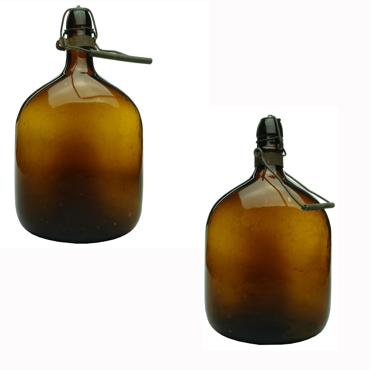 Patent. Pair of large amber bottles, lightning stopper, Patent September 10, 1878.
