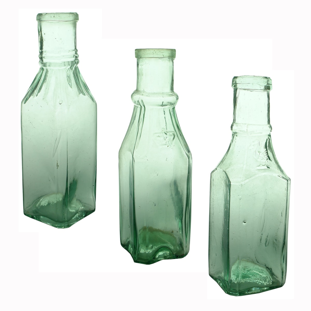 3 Square Goldfields Pickles: Fluted shoulder (on all four sides); Batty's Crown; Liver Bird.