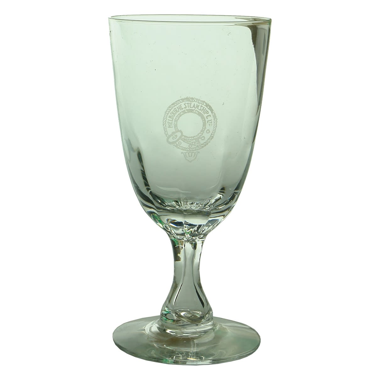 Shipping. Melbourne Steamship Co Ltd. European Hollow Stem Beer Glass. (Victoria)