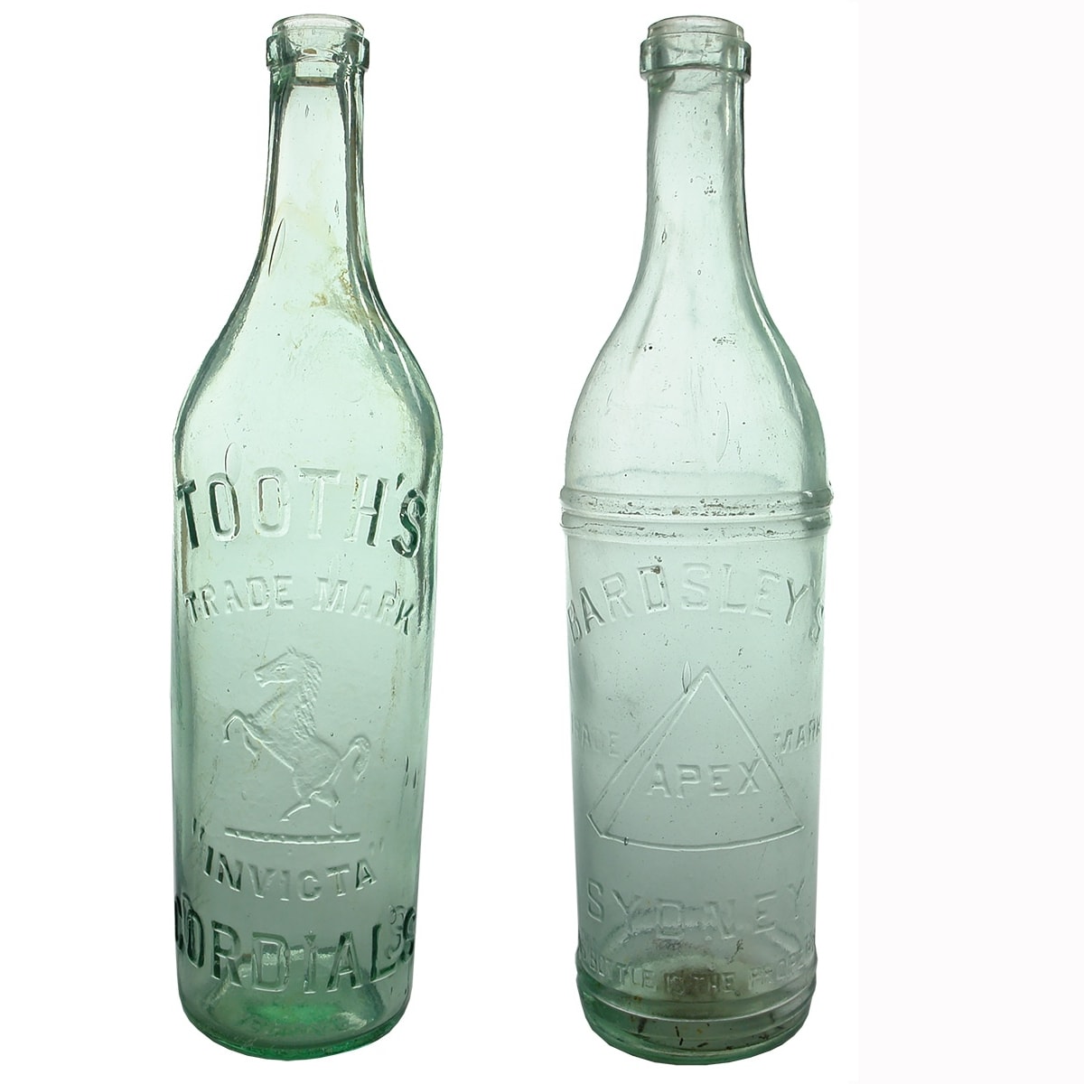 2 Cordials: Tooth's Invicta Cordials; Bardsley's Apex Sydney. (New South Wales)