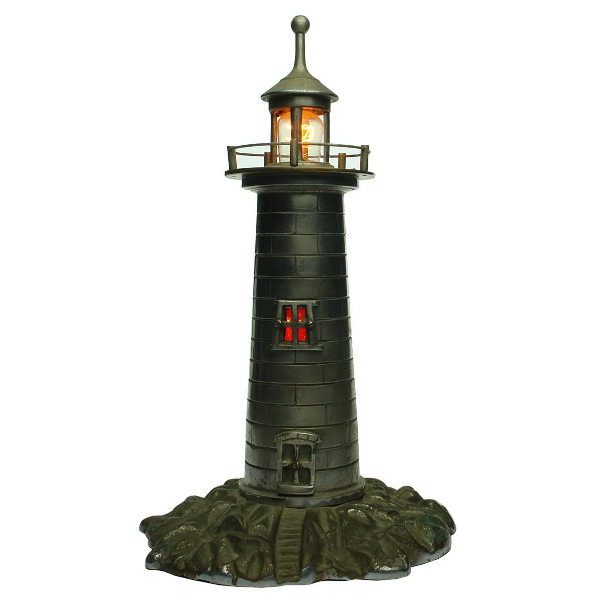 Lamp. Bronze Lighthouse Electric Lamp.