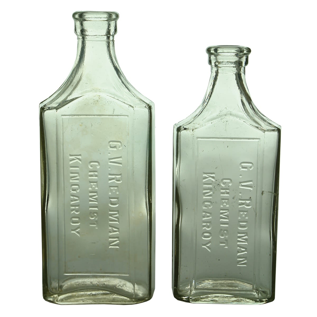 2 Chemists. Both G. V. Redman, Chemist, Kingaroy (158 & 140 mm). (Queensland)