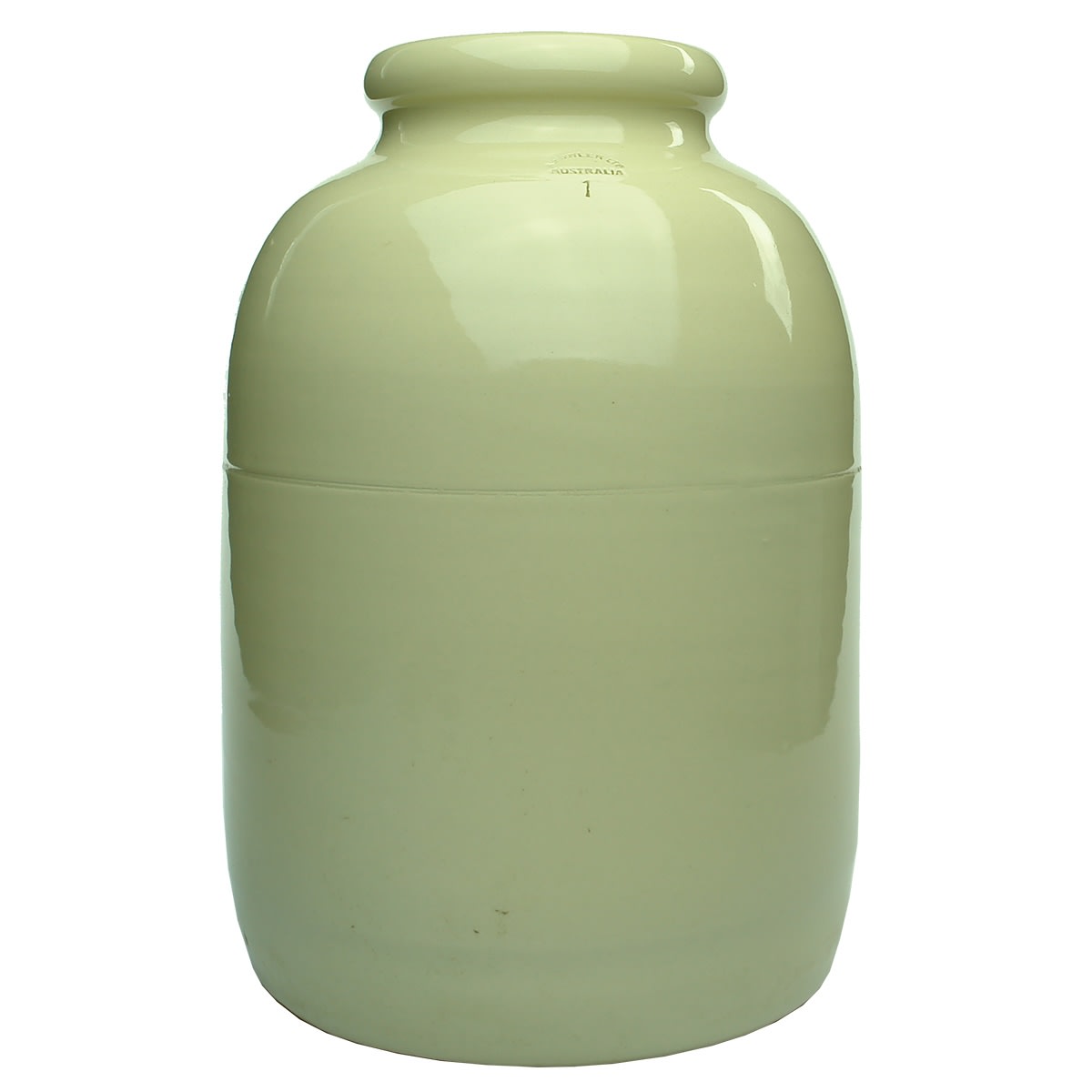 Large White Stoneware Pickling Jar. R. Fowler Ltd, Australia. 1.