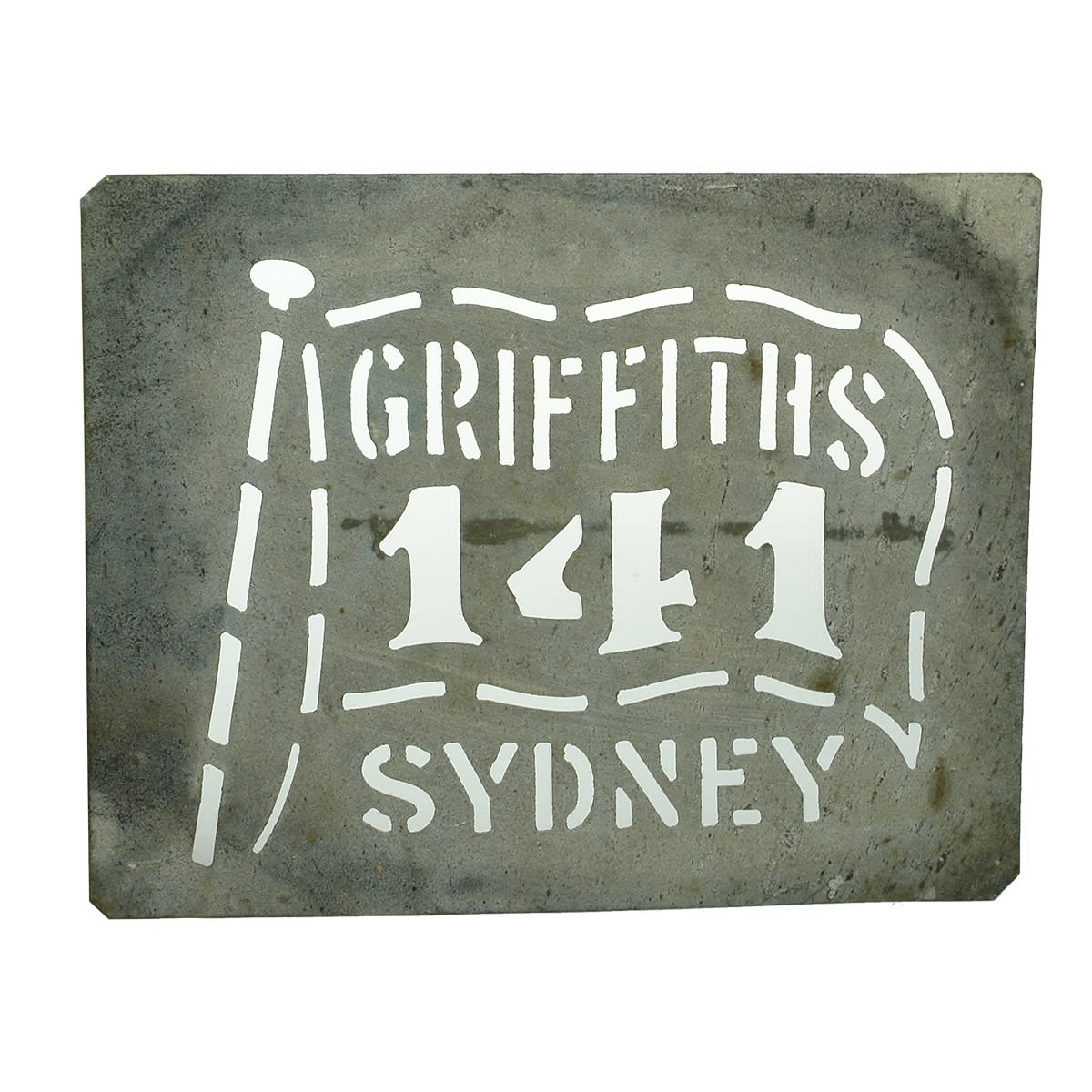 Stencil. Griffiths, 141, Sydney. Flag. 194 x 152 mm. (New South Wales)
