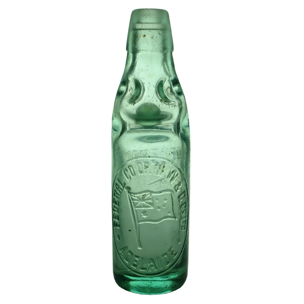 Codd. Federal Co-op, Adelaide. Dobson. Aqua. 6 oz. (South Australia)