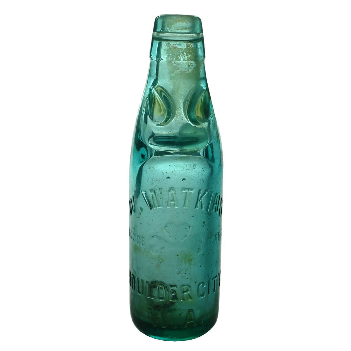 Codd. W. Watkins, Boulder City. Shamrock. Ice Blue. 6 oz. (Western Australia)