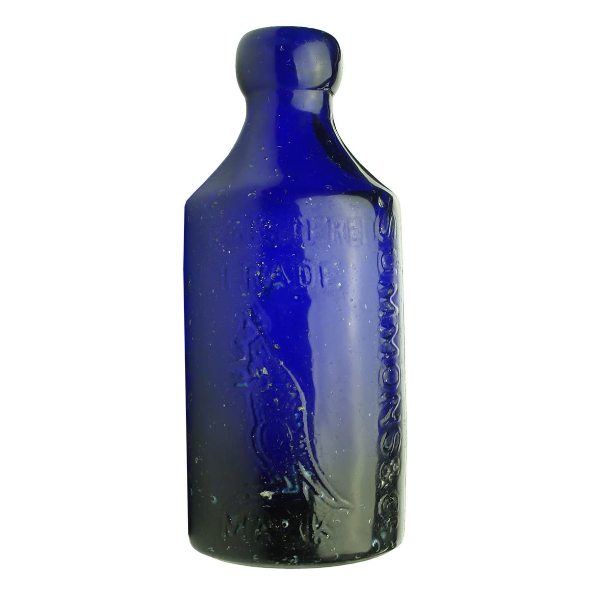 Blob Top Dump Soda. Summons & Co., Sydney. Kangaroo. Dark Blue. X base mark. (New South Wales)