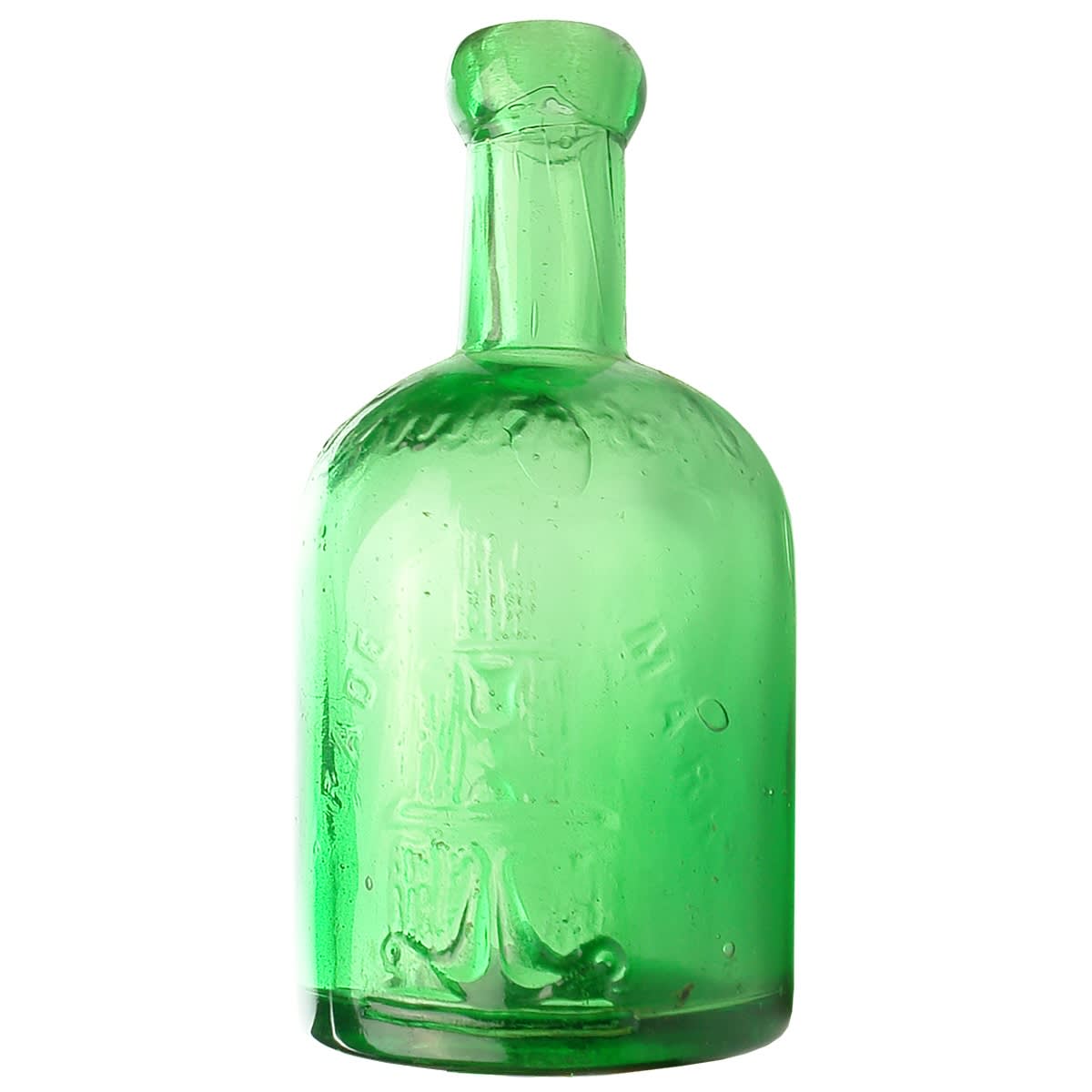 Corker. J. Schweppe & Co, Fish and Fountain. Bright green. Dump. 10 oz. (United Kingdom)