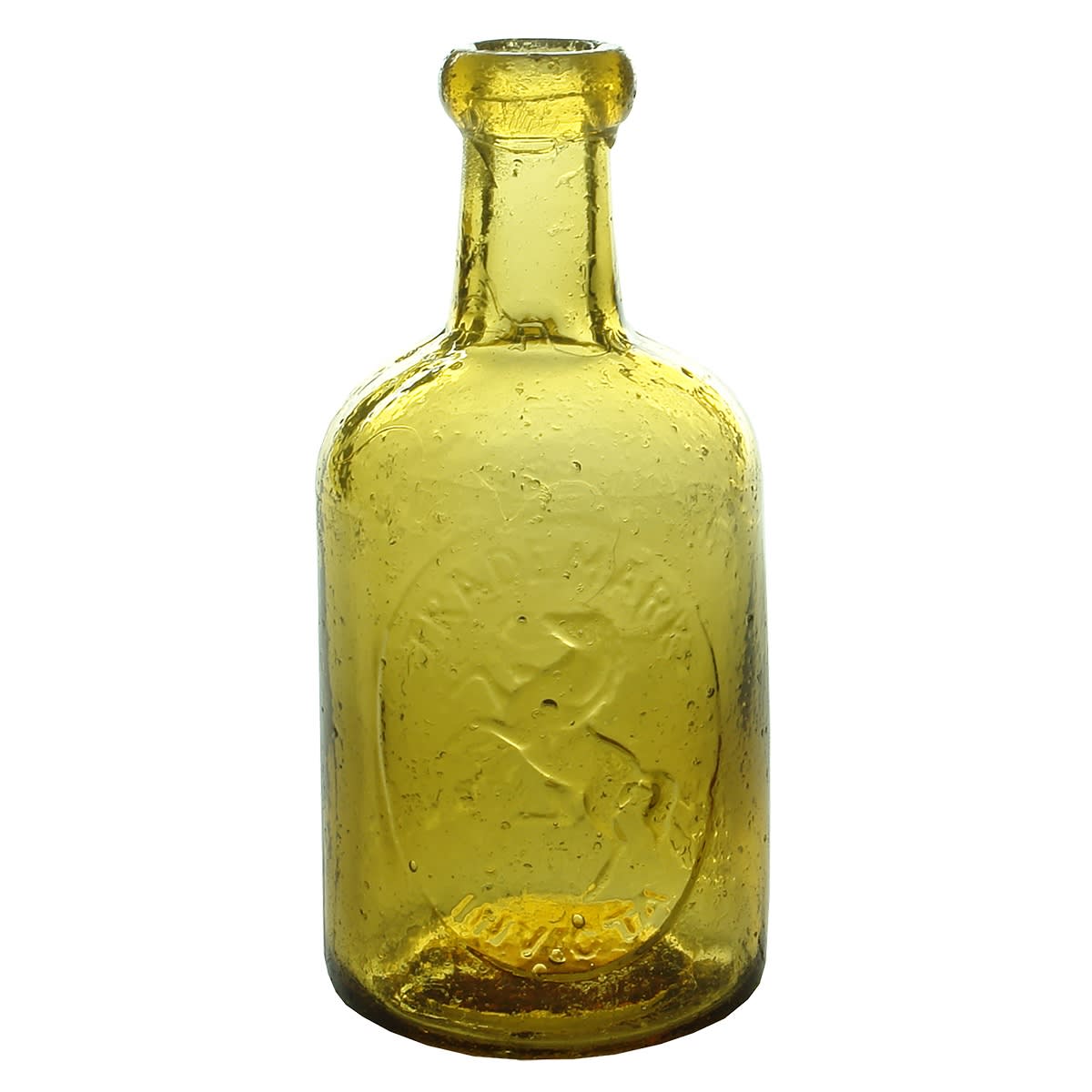 Dump Corker. Wm Culverhouse & Co. London. Established 1808. Invicta. Rampant Horse. Golden Honey Amber.