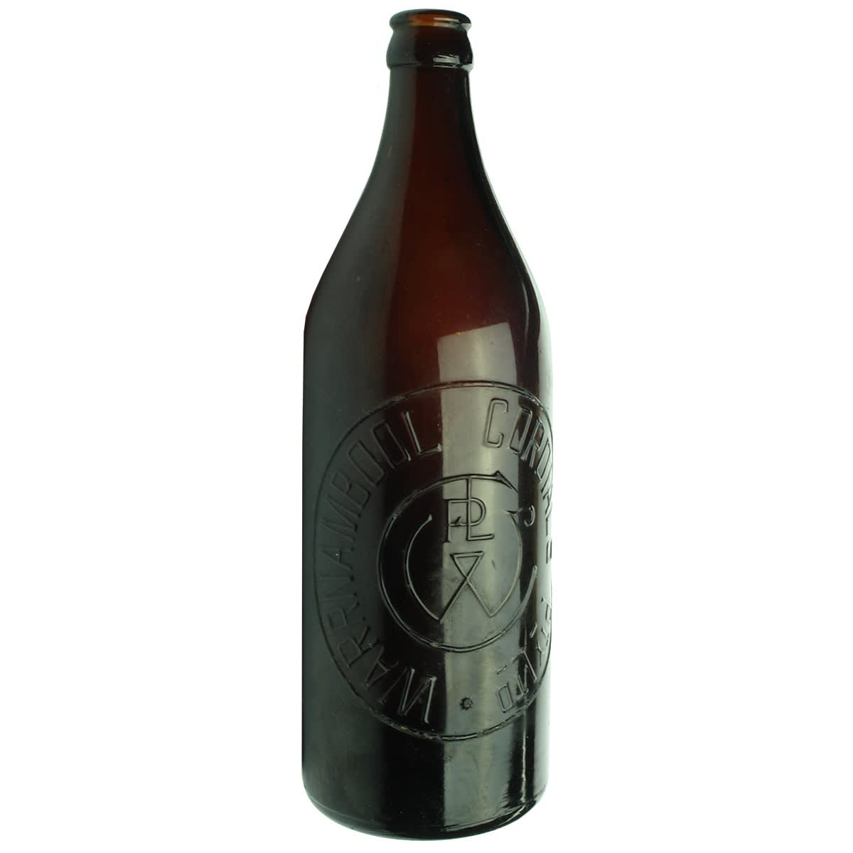 Crown Seal. Warrnambool Cordials Pty Ltd. Dark Amber. 24 oz. (Victoria)