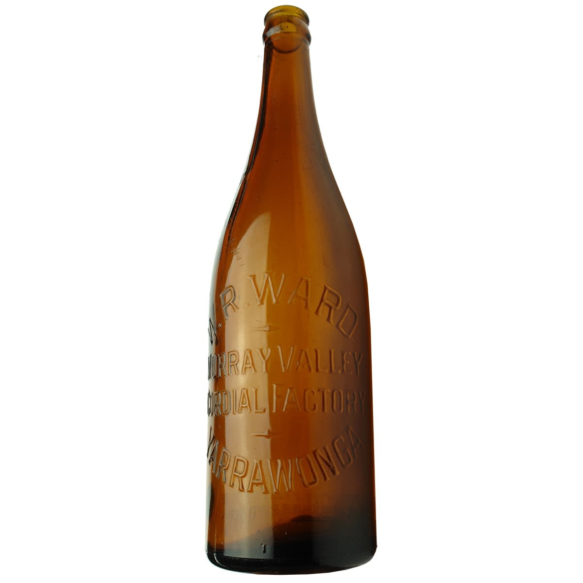 Crown Seal. W. R. Ward, Murray Valley Cordial Factory, Yarrawonga. Amber 26 oz. (Victoria)
