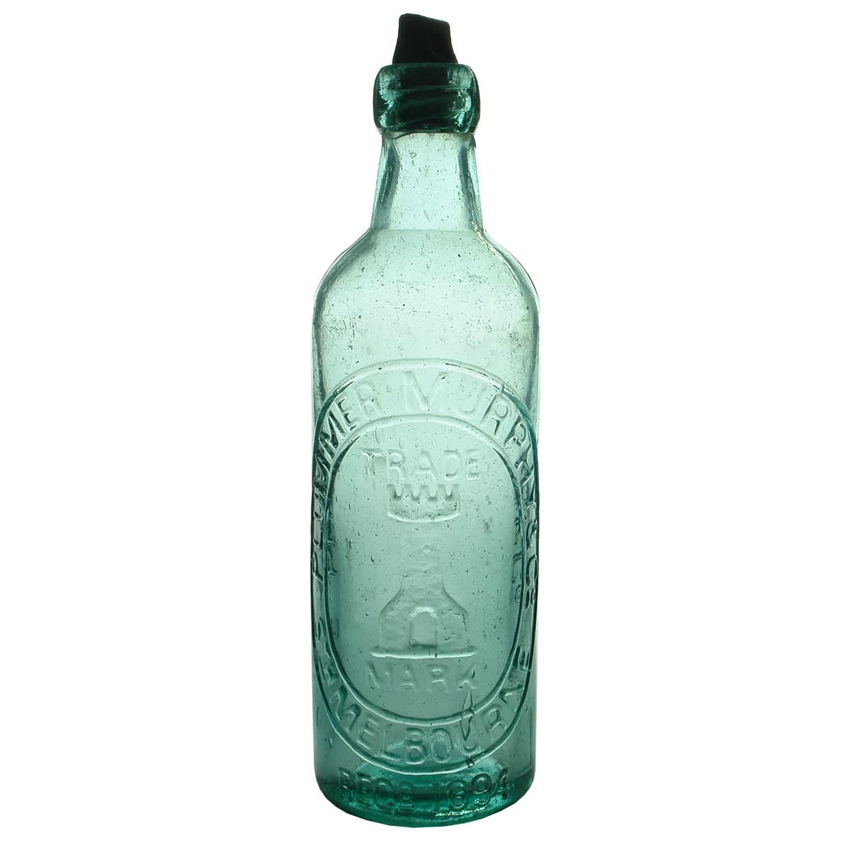 Internal Thread. Plummer Murphy & Co., Sth. Melbourne. A base mark. Aqua. 26 oz. (Victoria)
