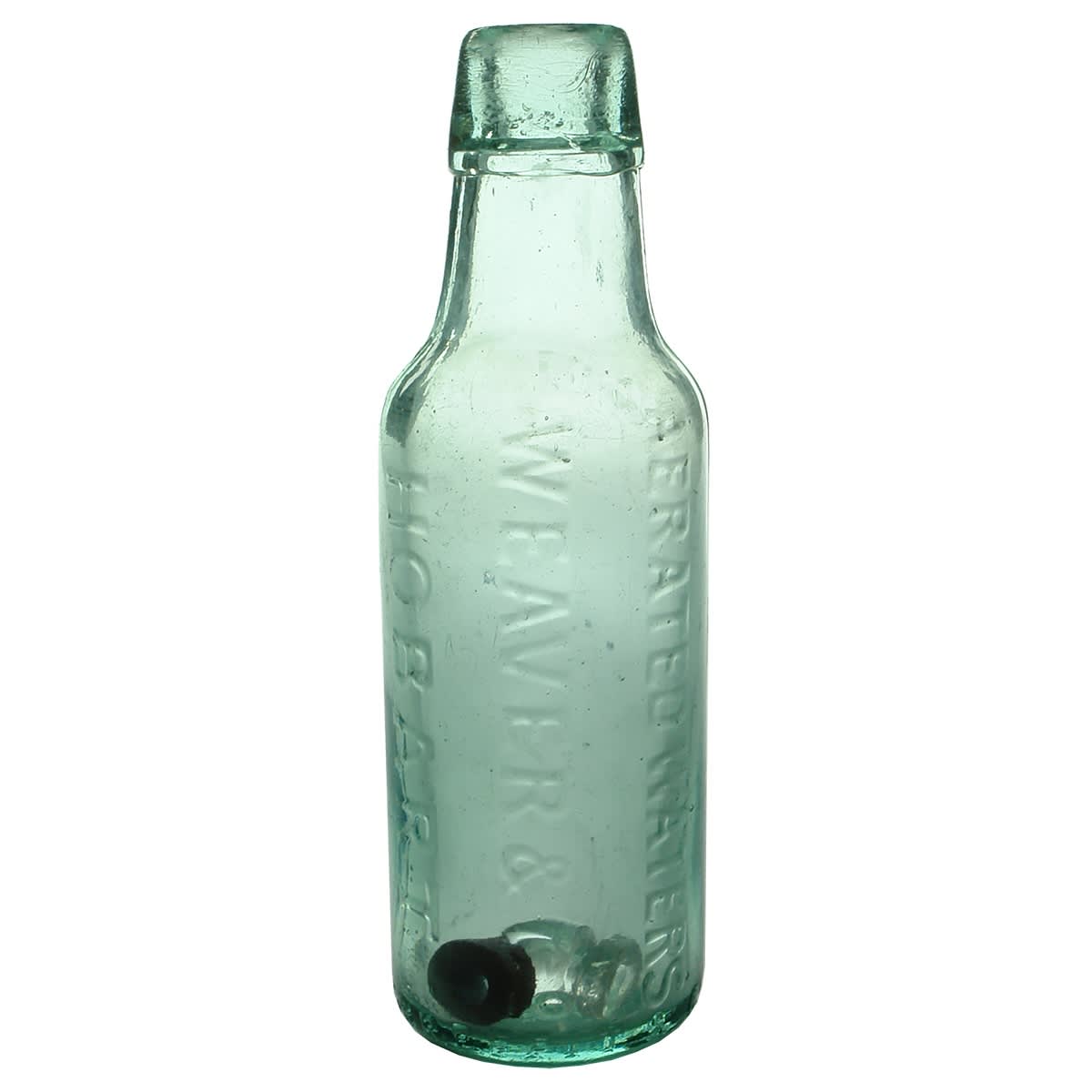 Lamont. Weaver & Co., Hobart. Glass Stopper! Breffit. Aqua. 6 oz. (Tasmania)