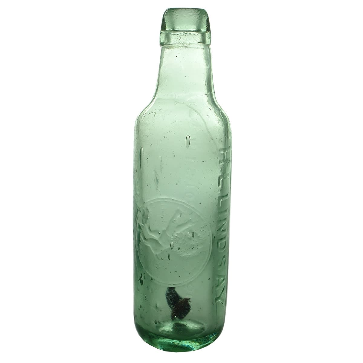 Lamont. H. L. Lindsay, Hay, Hillston, Cobar & Bourke, Rampant Lion Trade Mark. Breffit & Co Maker. Tiny Embossing! Aqua. 10 oz. (New South Wales)