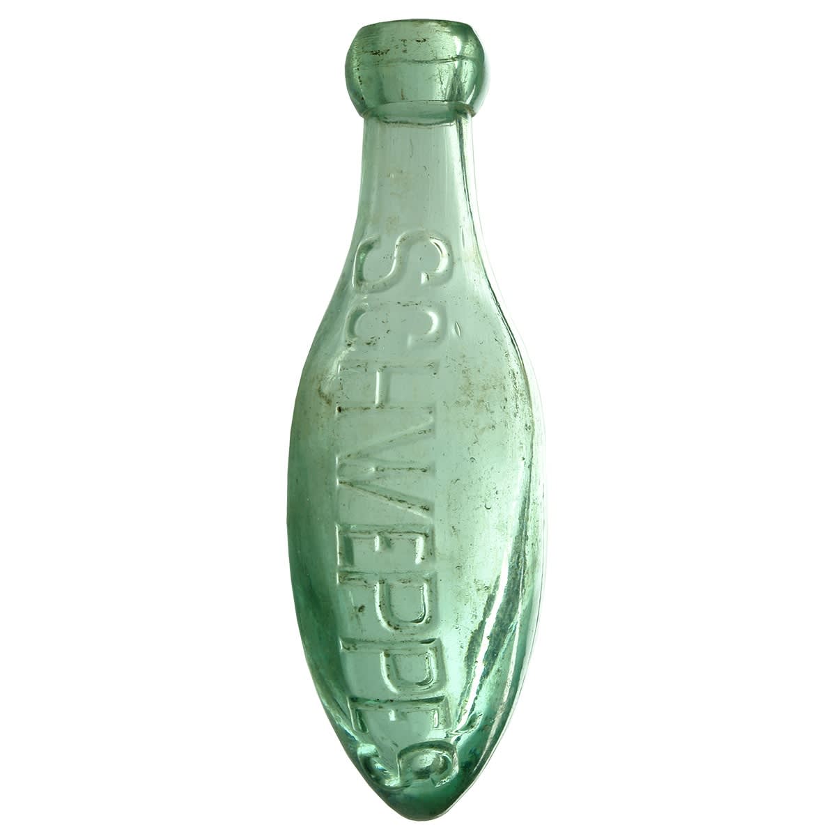 Torpedo. Schweppes in bold print. 6 oz.