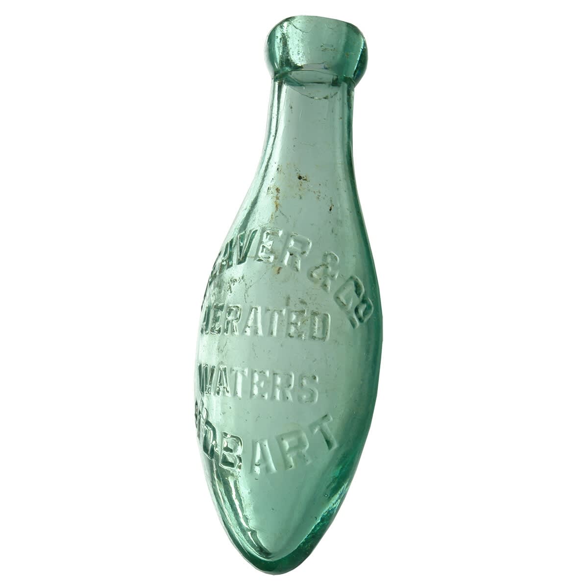 Torpedo. Weaver & Co, Hobart. Aqua. 6 oz. (Tasmania)
