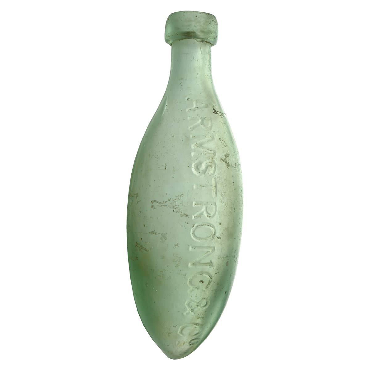 Torpedo. Armstrong & Co., Hobart Town. Embossed Two Sides. Aqua. 10 oz. (Tasmania)