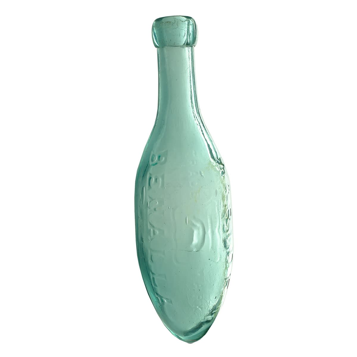 Torpedo. Wm Ride, Benalla. Hanging Sheep or Golden Fleece. Blue Aqua. 10 oz. (Victoria)