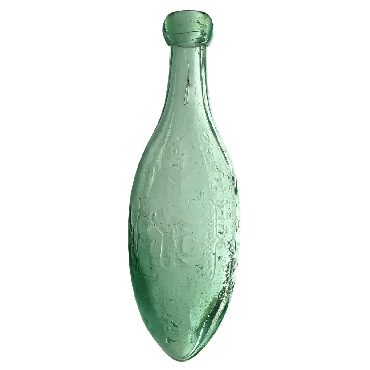 Torpedo. R. Ellis & Son, Ruthin. Goat. Fleur de Lys. Aqua. 12 oz. (UK)