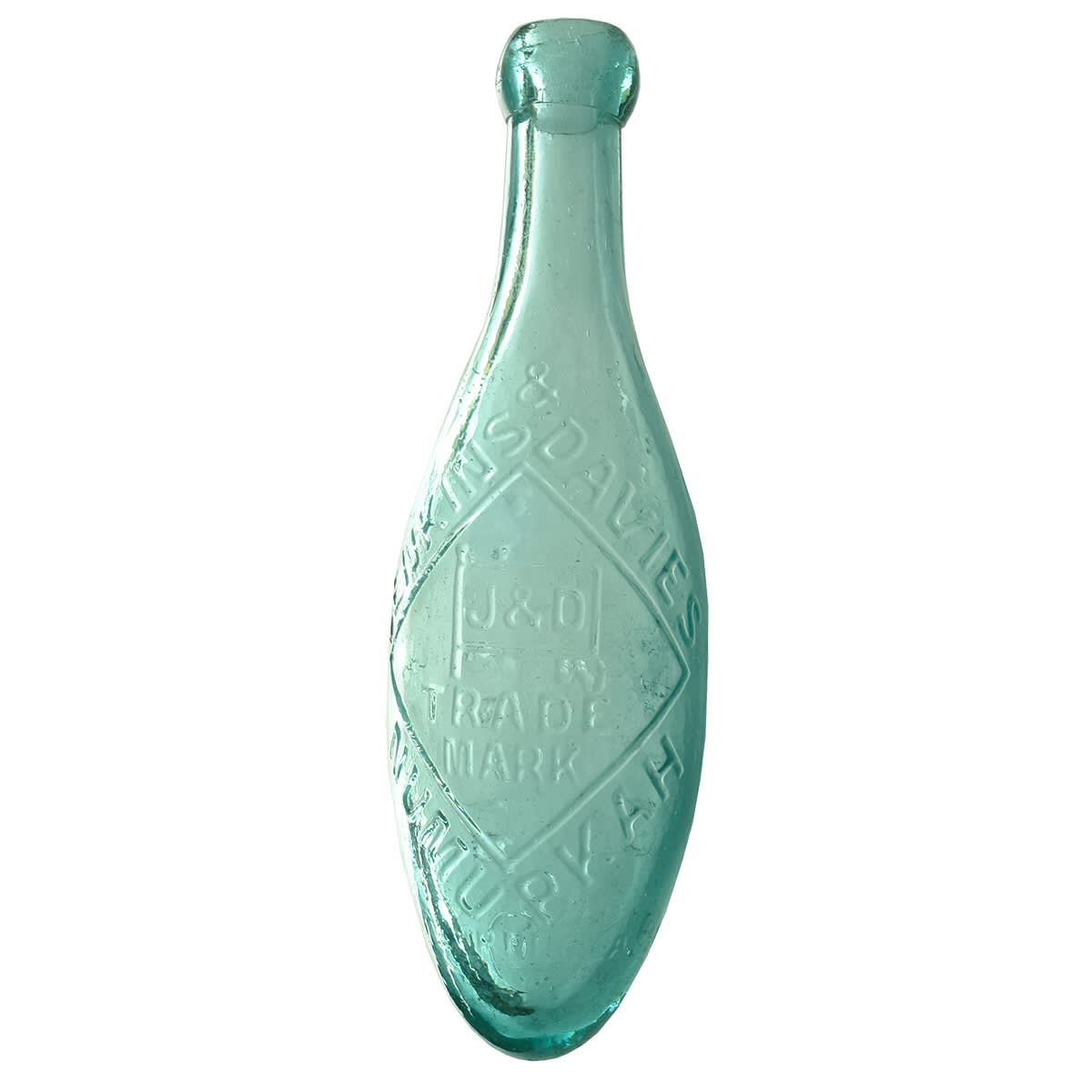 Torpedo. Jenkins & Davies, Numurkah, Nathalia & Cobram. Blue Aqua. 10 oz. (Victoria)