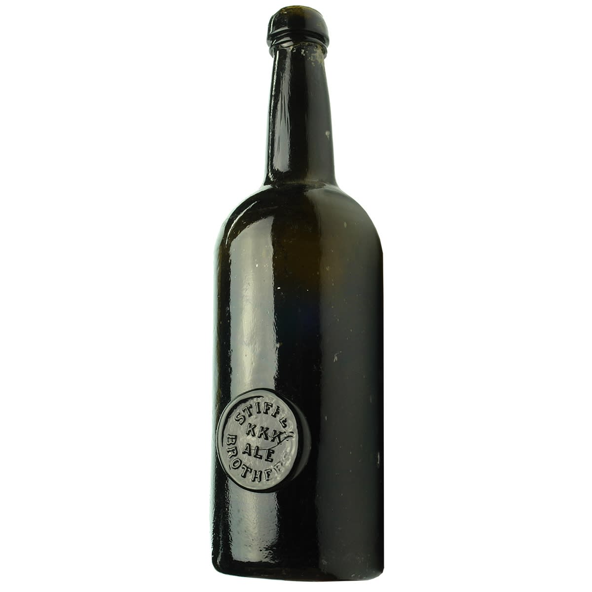 Black Glass Beer. Stiffel Brothers KKK Ale. Half Size. Applied seal.
