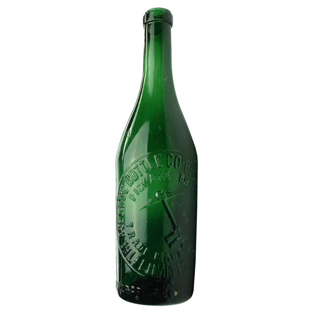 Beer. Pickaxe Ring Seal.  Pickaxe Brand. Adelaide Bottle Co-operative Company Limited. Brighter Green. (South Australia)