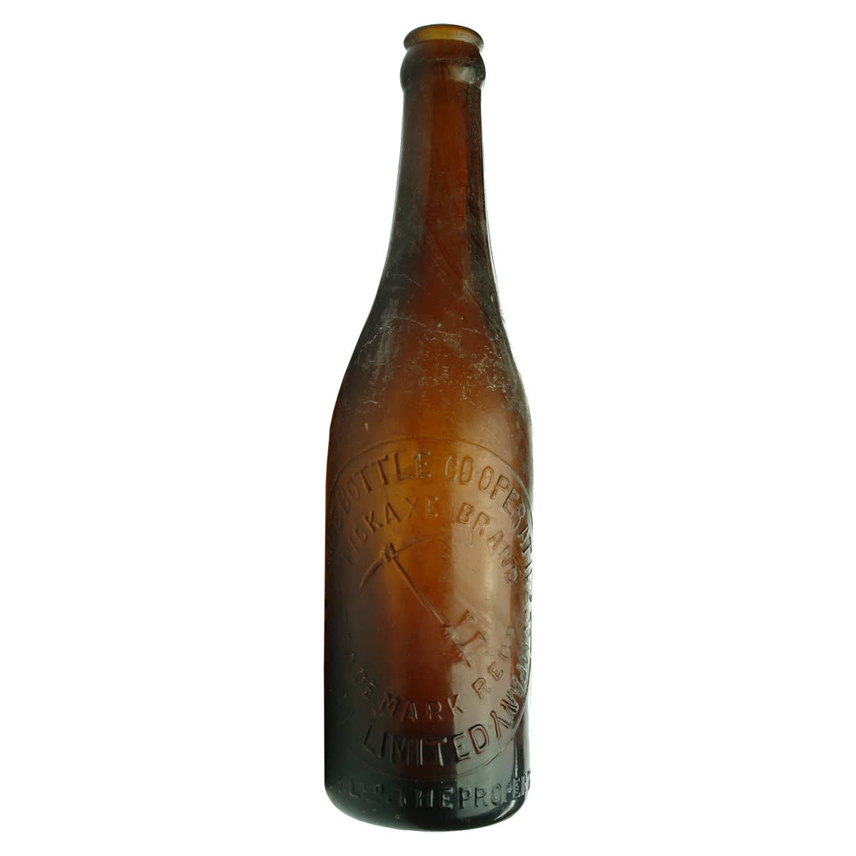 Crown Seal Beer. Pickaxe,The Adelaide Bottle Co-operative Company Ltd. Amber. 13 oz. (South Australia)